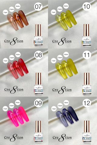 Cre8tion Jewel Collection Gel 0.5oz - Full Set 18 colors w/ 3 Top Diamond 0.5oz & 1 Color Chart