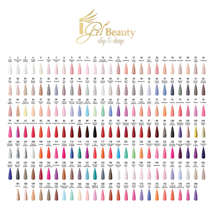 iGel LB Color chart - 180 colors