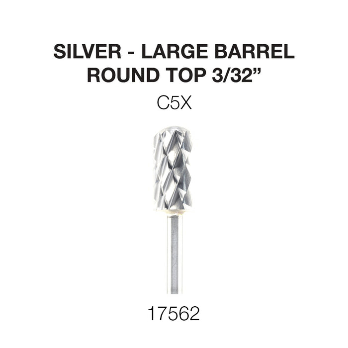 Cre8tion Silver Carbide- Large Barrel-Round Top- 3/32"