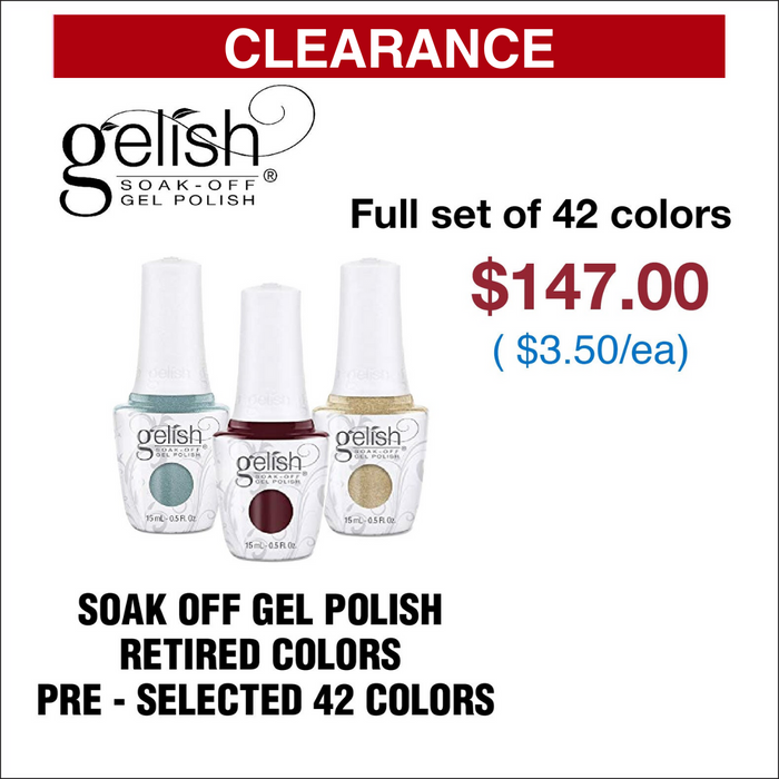 Gelish Soak off Gel Polish Retired Colors - Pre-selected 42  colors ( Grab Bag )