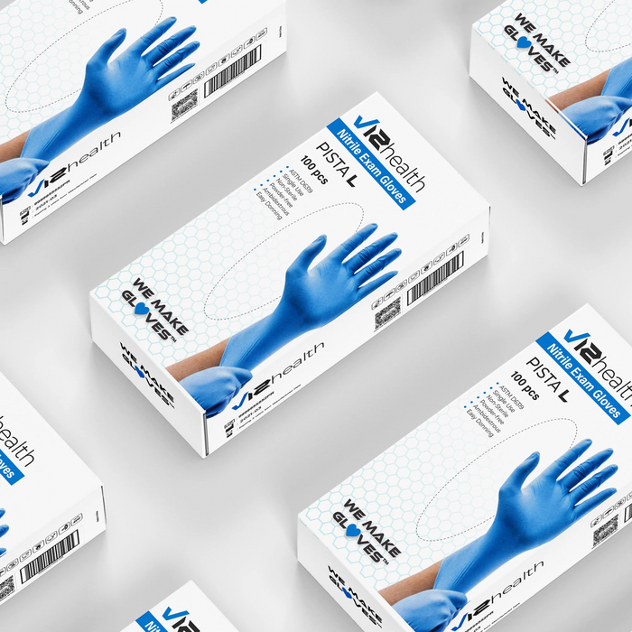 V12 Health Nitrile Exam Gloves Medium