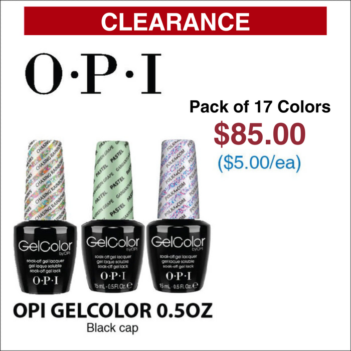 OPI GelColor 0.5oz - Pack of 17 Colors (Grab Bag)