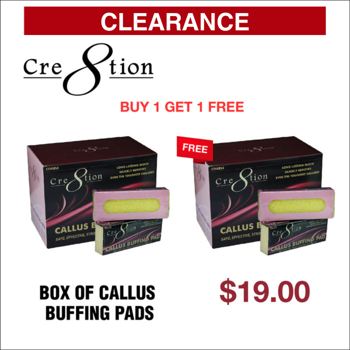 Caja de almohadillas para pulir callos Cre8tion. 24 unidades/caja: compre 1 y obtenga 1 gratis