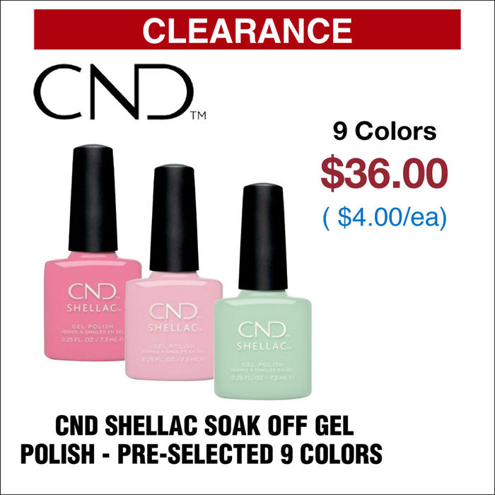 CND - Shellac Soak off Gel Polish - Pre-selected 7 colors ( Grab Bag )