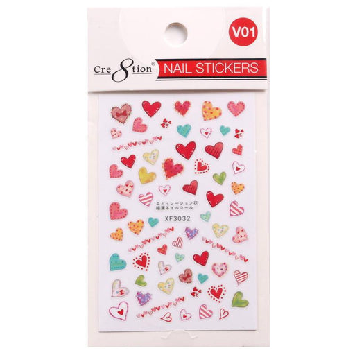 Cre8tion Nail Art Sticker Valentine - Juego completo de 12 estilos