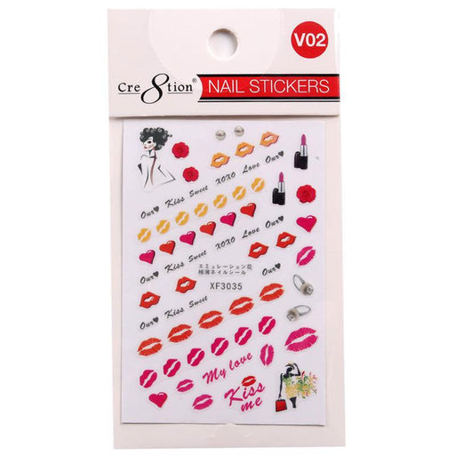 Cre8tion Nail Art Sticker Valentine (12 Styles)