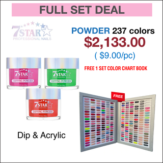 7 Star Dipping Powder 2oz - Full set 237 Colors w/ 1 set Color Chart Book