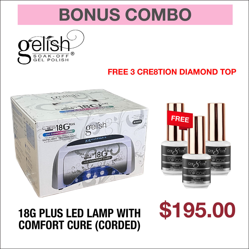 Bonus Combo Gelish 18G Plus Led Lamp with Comfort Cure Corded