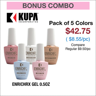 (Bonus Combo) Kupa EnrichRx Builder Gel 0.5oz - Pack of 5 Colors