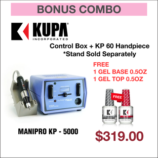 Bonus Combo - Kupa ManiPro KP-5000+ KP-60 Handpiece - Gratis 1 Gel Base y 1 Gel Top 0.5oz