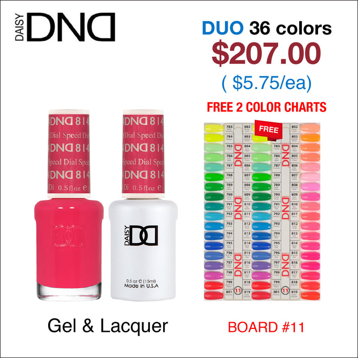 DND Duo Matching Color - 36 colors Board 11 - Thrill Ride Collection (#783 - #819) w/ 2 Color Charts