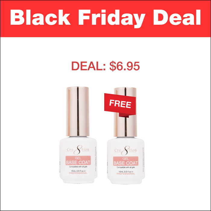 (Black Friday 2024 Deal) Cre8tion Gel Base Coat 0.5oz - Buy 1 Get 1 Free