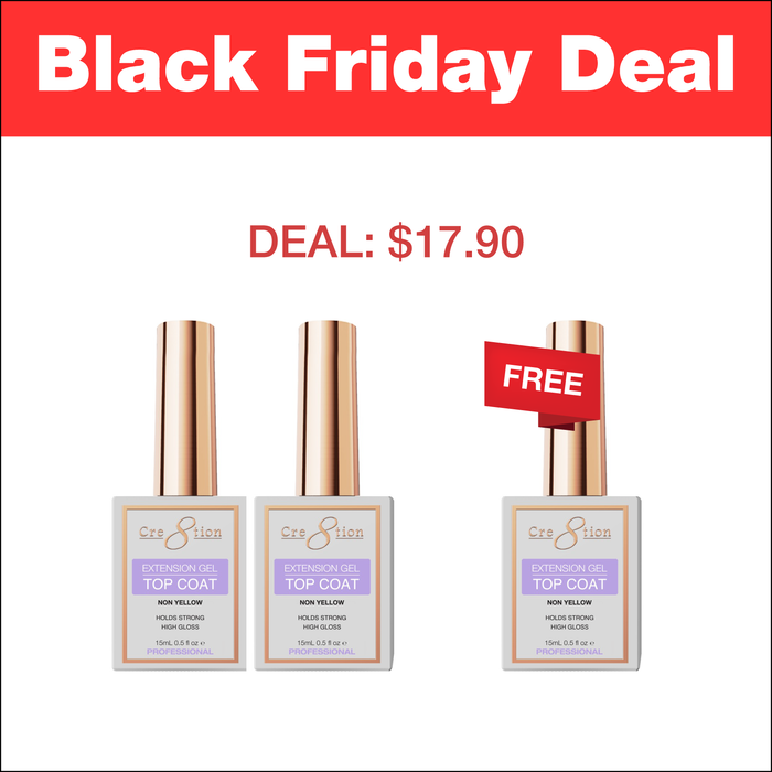 (Black Friday 2024 Deal) Cre8tion Extension Gel Top Coat 0.5oz - Buy 2 Get 1 Free