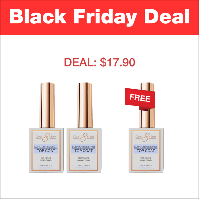 (Black Friday 2024 Deal) Cre8tion Scratch Resistant Top Coat 0.5oz - Buy 2 Get 1 Free