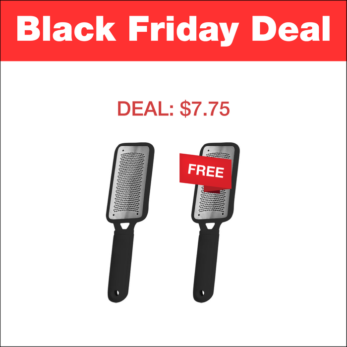 (BOGO) Cre8tion Stainless Steel Foot File - Black Handle - Add 1, Get 1 Free