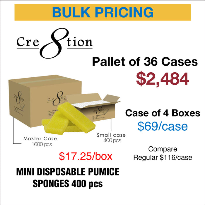 Cre8tion Mini Disposable Pumice Sponges - YELLOW