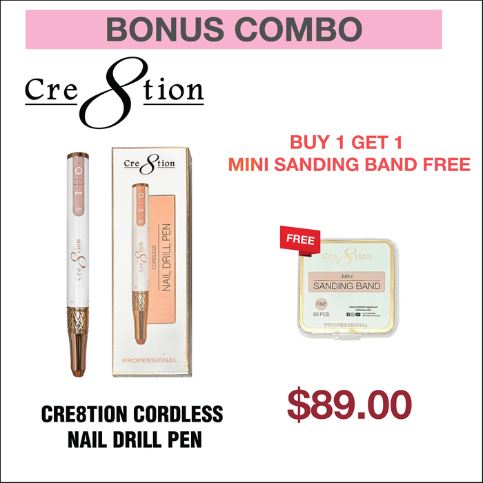 (Summer Deal) Cre8tion Nail Drill Pen - Buy 1 Get 1 Mini Sanding Band Free