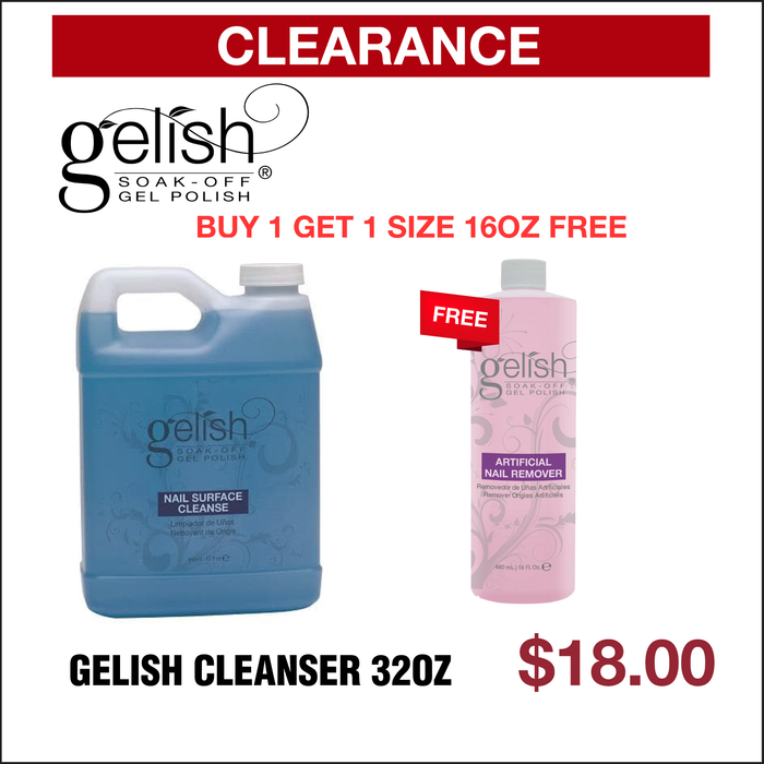 Gelish Surface Cleanser 32oz - Buy 1 Get 1 Remover Size 16oz Free