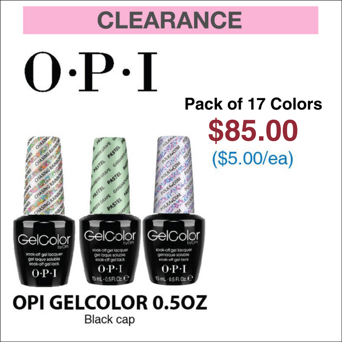 OPI GelColor 0.5oz - Pack of 17 Colors (Grab Bag)