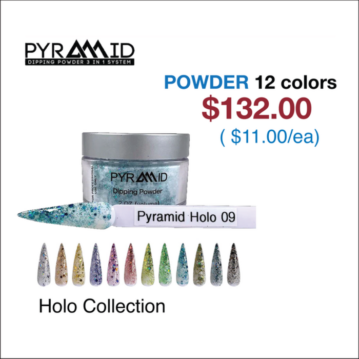 Pyramid Dip Powder - Holo Collection - 12 Colors