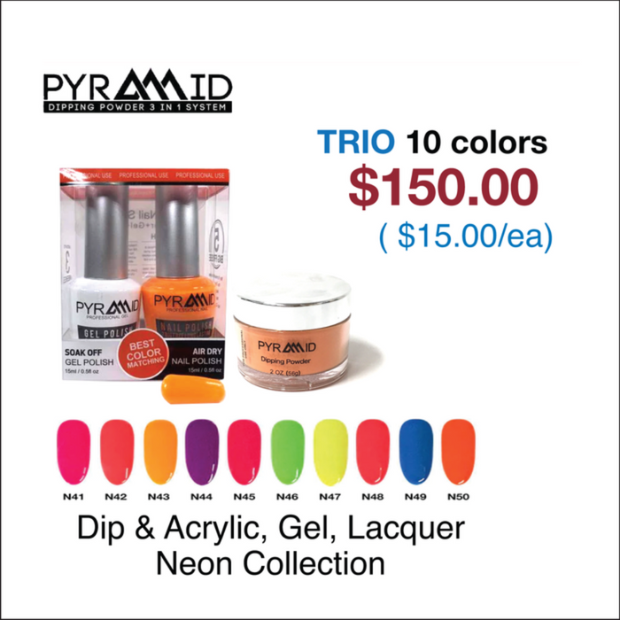 Pyramid Trio Matching Color - Colección Neón - 10 colores