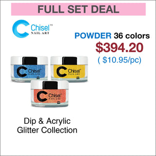 Chisel Glitter Dipping Powder 2oz - Full Set 36 Colors (#GL01 - #GL36)