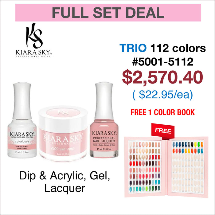 Kiara Sky All In One - Matching Trio Color - Full set 112 Colors #5001-5112 w/ 1pc Color Book