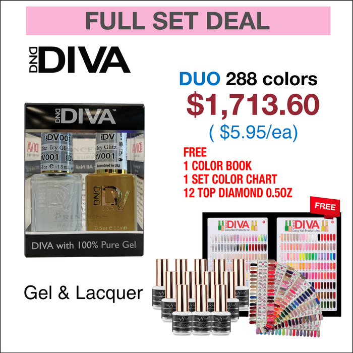 DIVA Matching Duo - Full Set 288 colors w/  1 set Color Chart & 2 Color Book