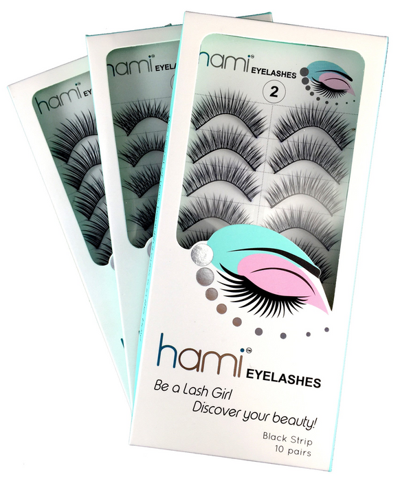 Hami False Strip Eyelashes Black 10 pairs/box #46