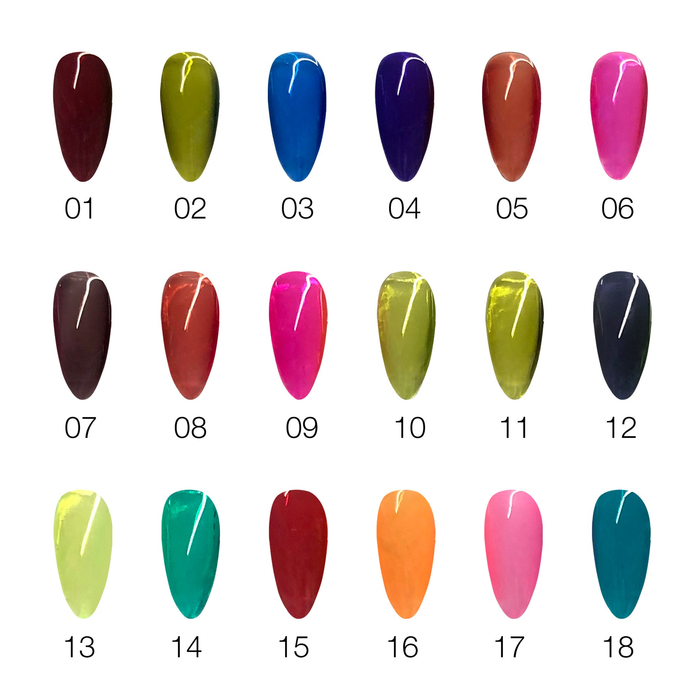 Cre8tion Jewel Collection Gel Color Chart 12 colores