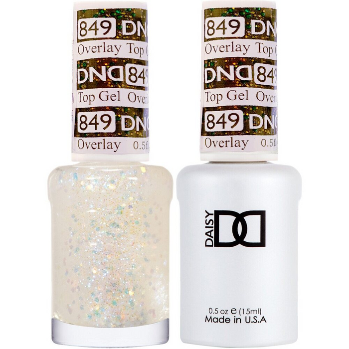 DND Duo Matching Color - Colección OVERLAY GLITTER TOP GELS - 849