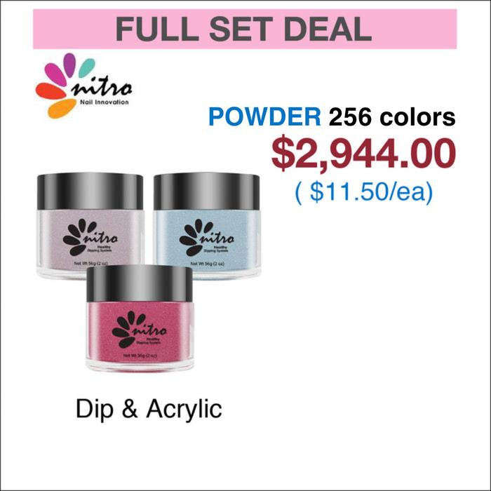 Nitro Dip Powder Matching Colors - Juego completo de 256 colores