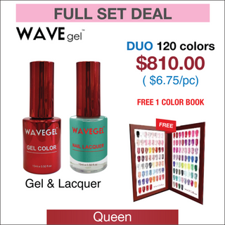 Wavegel Matching Duo 0.5oz - Queen Collection - Full set 120 Colors w/ 1 set Color Book