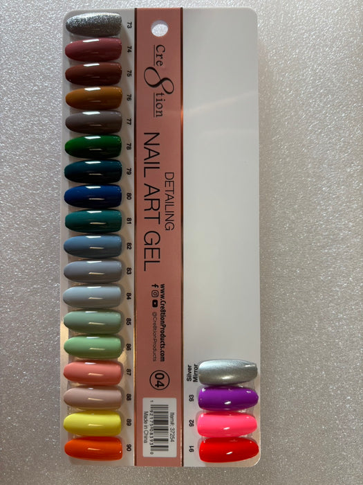 Cre8tion Color Chart - Detailing Nail Art Gel