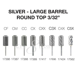 Cre8tion Silver Carbide- Large Barrel-Round Top- 3/32"