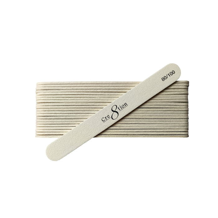 Cre8tion Nail File Wood Center White Grit (50 pcs./pack)