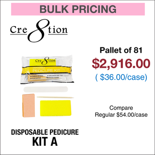 Cre8tion Disposable Kit A Pedicure - Pallet of 81 cases , Case of 200 kits