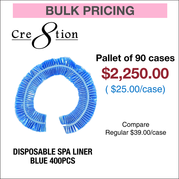 Cre8tion Disposable Spa Liner 400pcs - Pallet of 90 Cases