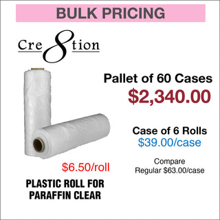 Cre8tion Plastic Roll for paraffin 11" x 19" - Pallet of 60, Case of 6 rolls