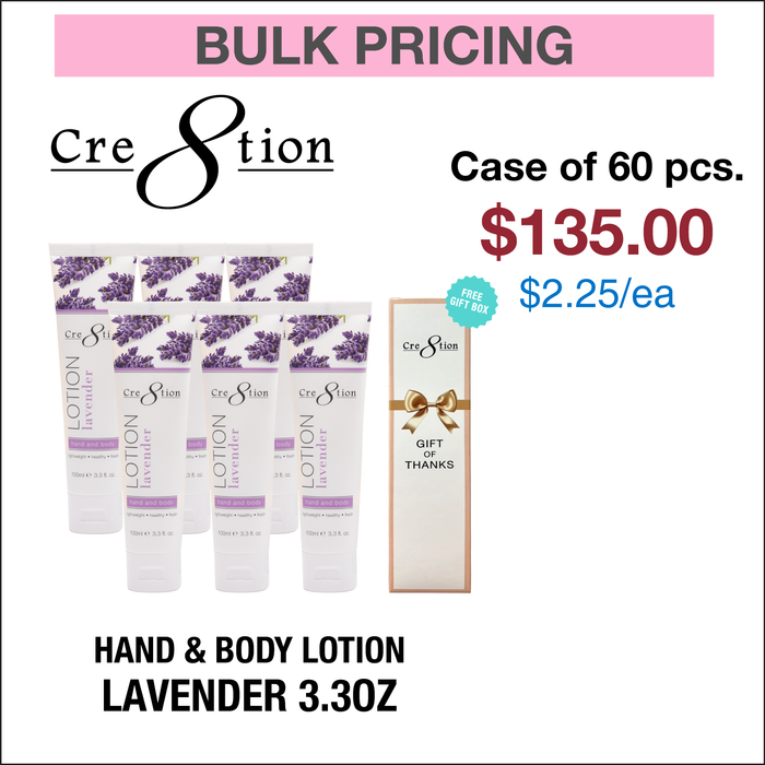 Cre8tion Hand & Body Lotion 3.3oz - Case of 60