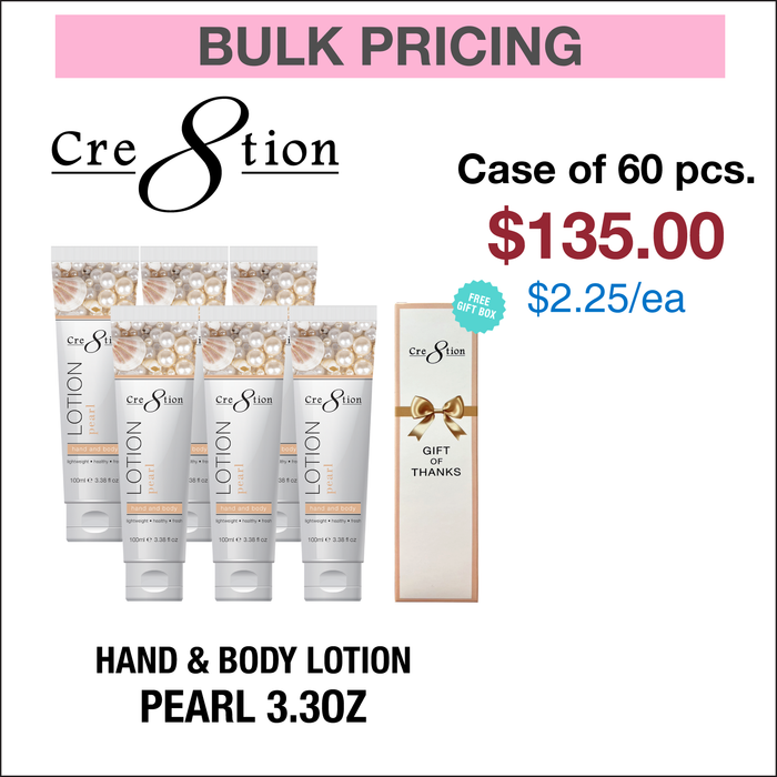 Cre8tion Loción para manos y cuerpo 3.3 oz - Caja de 60