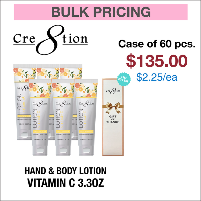 Cre8tion Loción para manos y cuerpo 3.3 oz - Caja de 60