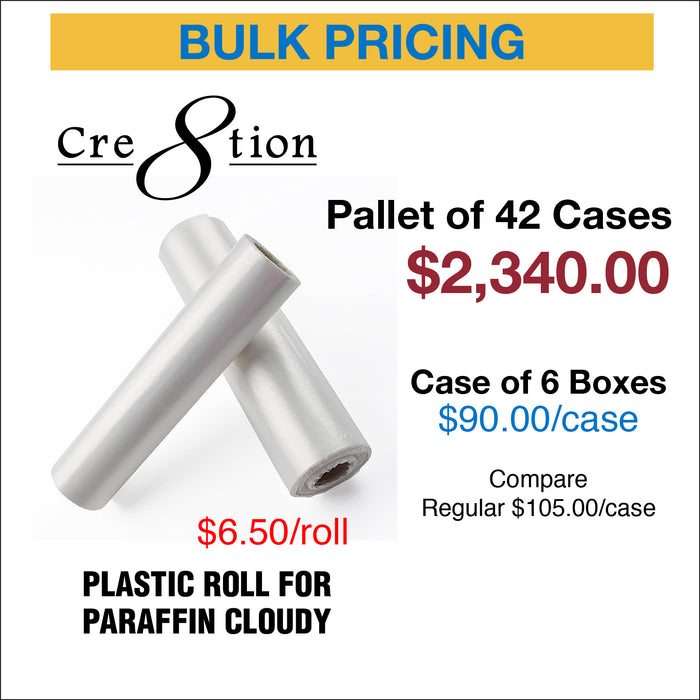 Cre8tion Plastic Roll for paraffin 11" x 19" - Pallet of 60, Case of 6 rolls