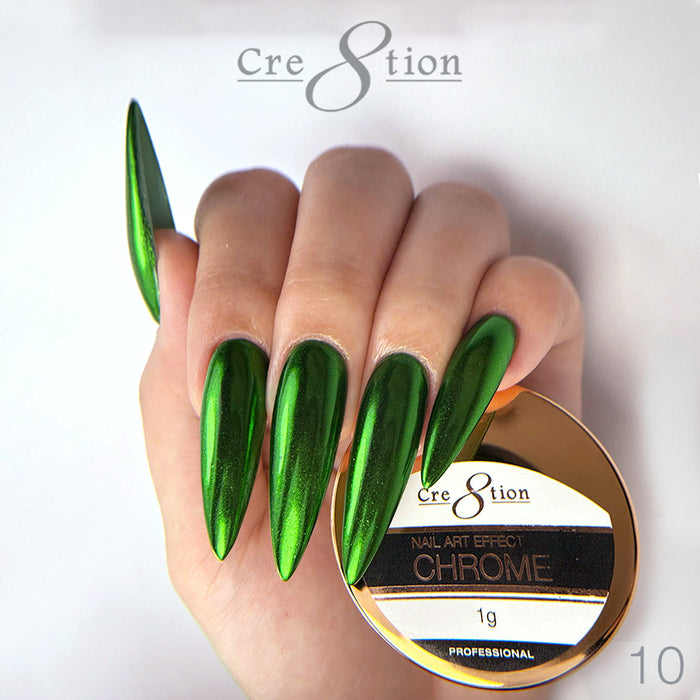 Cre8tion Chrome Nail Art Effect 1g - 10 Green