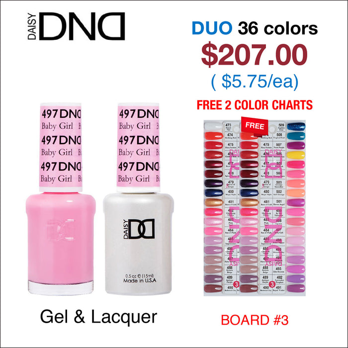 DND Duo Matching Color - Juego completo de 36 colores - 3 #473 - #509 con 1 tabla de colores
