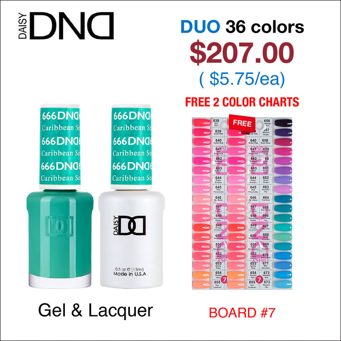 DND Duo Matching Color - 36 colors Board 7 (#638 - 673) w/ 2 Color Charts