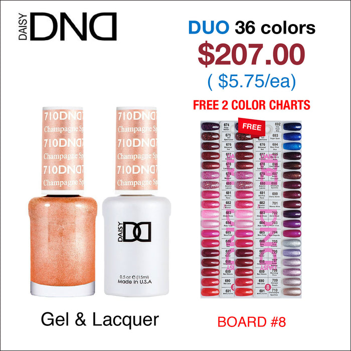 DND Duo Matching Color - Juego completo de 36 colores - 8 #674 - #710 con 1 tabla de colores