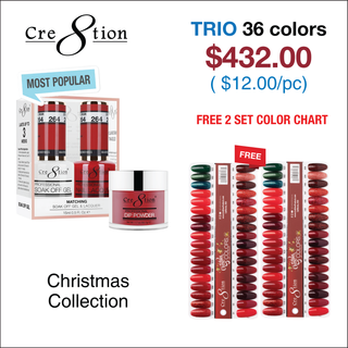 Cre8tion Matching Color - Christmas Collection - Juego completo de 36 colores con 1 tabla de colores