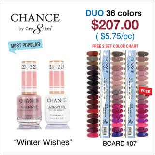 Chance Matching Color Gel & Nail Lacquer 0.5oz - 36 Colors #217 - #252 - Winter Wishes Collection w/ 2 set Color Chart