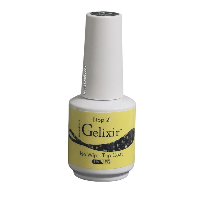 Gelixir Top Coat No-wipe With Glitters